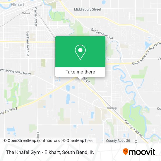 The Knafel Gym - Elkhart map