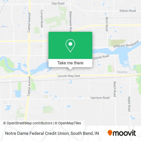 Mapa de Notre Dame Federal Credit Union