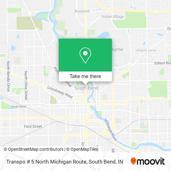 Transpo # 5 North Michigan Route map