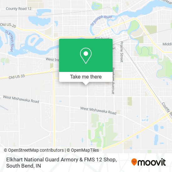 Elkhart National Guard Armory & FMS 12 Shop map