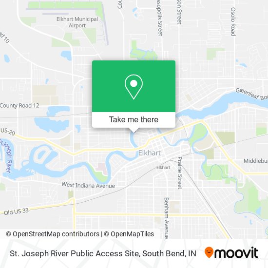 St. Joseph River Public Access Site map