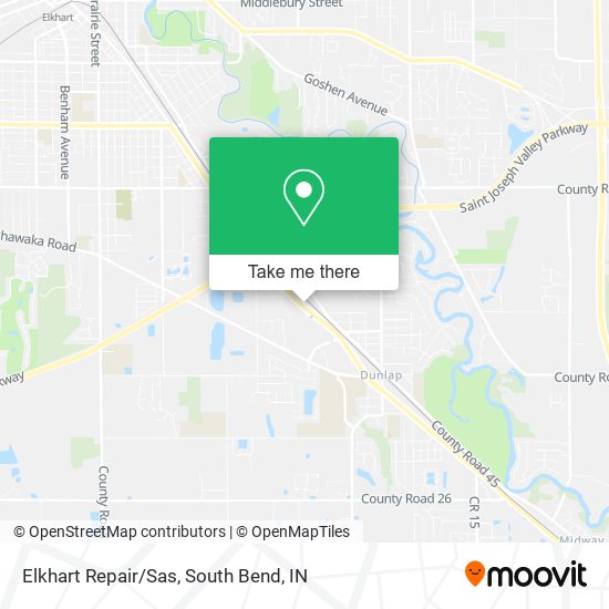 Elkhart Repair/Sas map