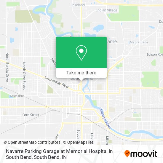 Mapa de Navarre Parking Garage at Memorial Hospital in South Bend