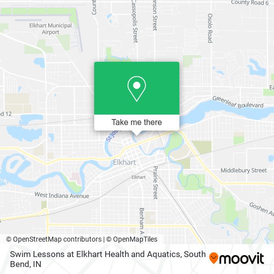 Swim Lessons at Elkhart Health and Aquatics map