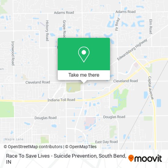 Mapa de Race To Save Lives - Suicide Prevention