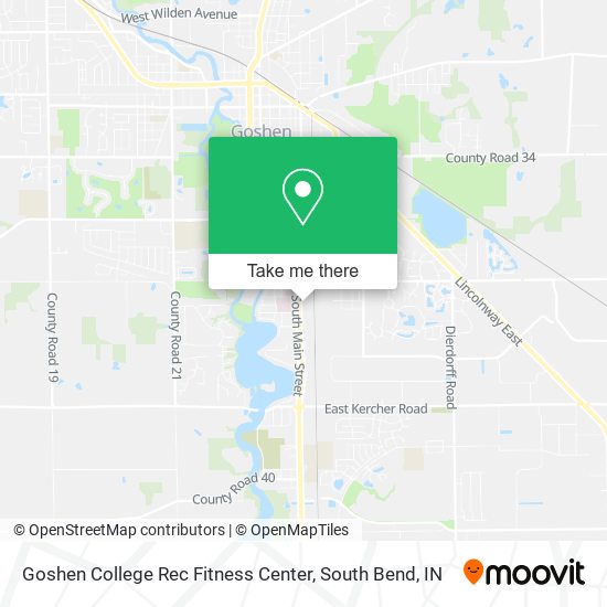 Goshen College Rec Fitness Center map