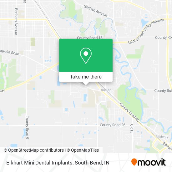 Mapa de Elkhart Mini Dental Implants