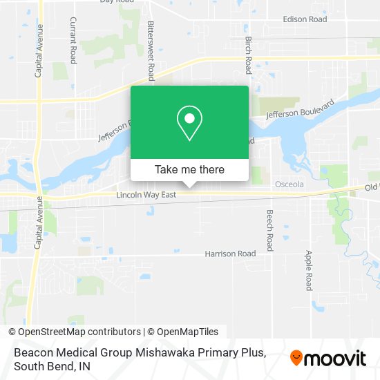 Beacon Medical Group Mishawaka Primary Plus map