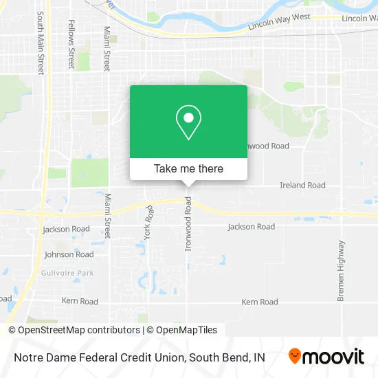 Mapa de Notre Dame Federal Credit Union