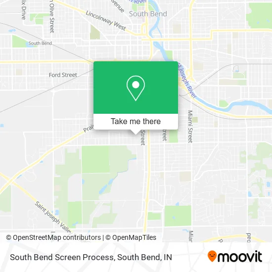 Mapa de South Bend Screen Process