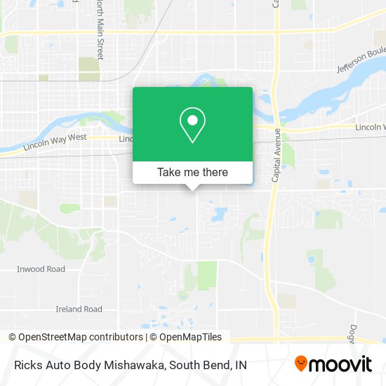 Mapa de Ricks Auto Body Mishawaka