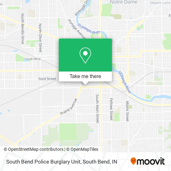 Mapa de South Bend Police Burglary Unit