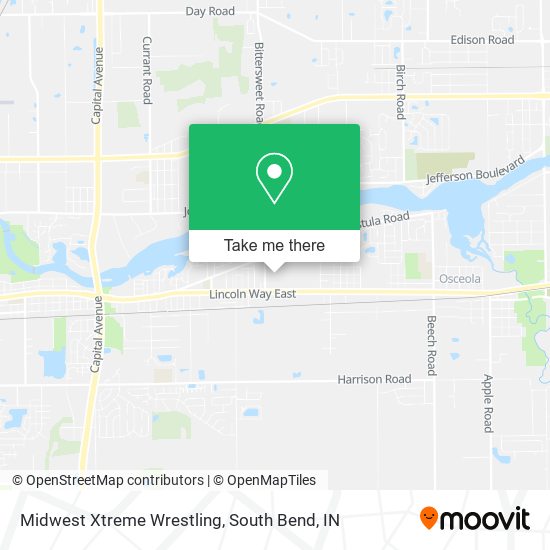 Midwest Xtreme Wrestling map