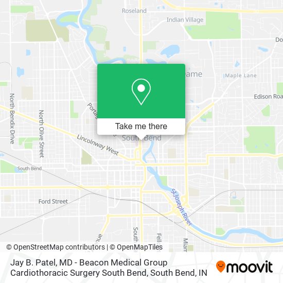 Mapa de Jay B. Patel, MD - Beacon Medical Group Cardiothoracic Surgery South Bend