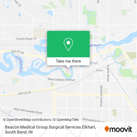 Mapa de Beacon Medical Group Surgical Services Elkhart