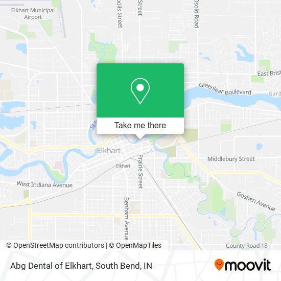 Abg Dental of Elkhart map