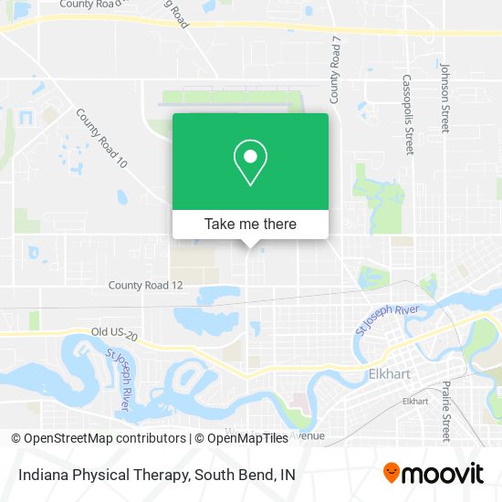 Indiana Physical Therapy map