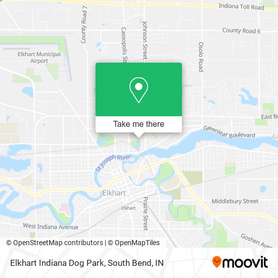 Mapa de Elkhart Indiana Dog Park