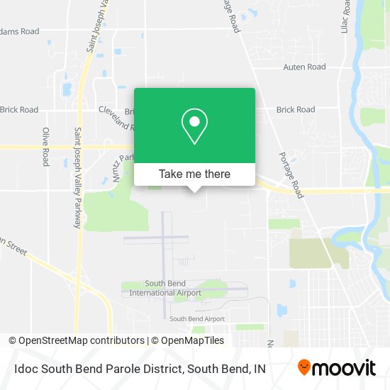 Idoc South Bend Parole District map
