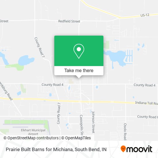 Prairie Built Barns for Michiana map