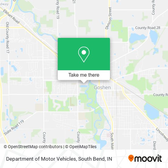 Department of Motor Vehicles map