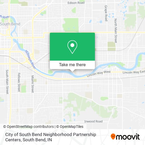 City of South Bend Neighborhood Partnership Centers map