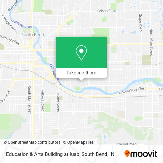 Education & Arts Building at Iusb map