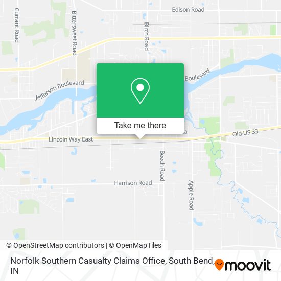 Norfolk Southern Casualty Claims Office map