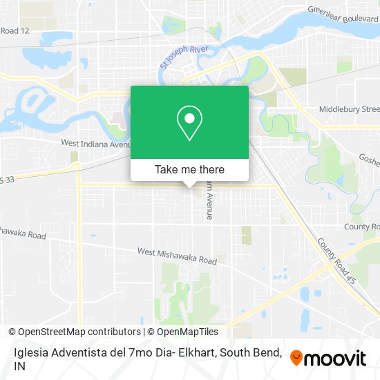 Iglesia Adventista del 7mo Dia- Elkhart map