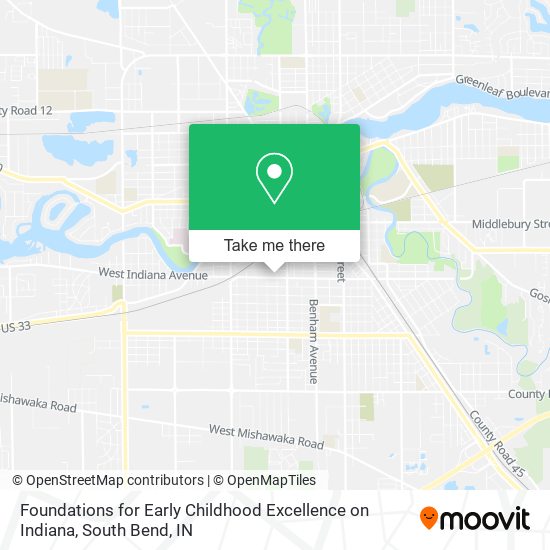 Foundations for Early Childhood Excellence on Indiana map