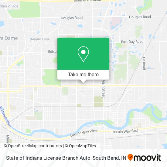 Mapa de State of Indiana License Branch Auto