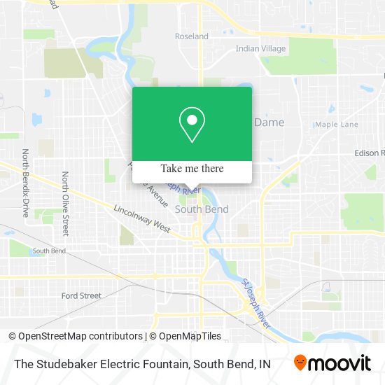 The Studebaker Electric Fountain map