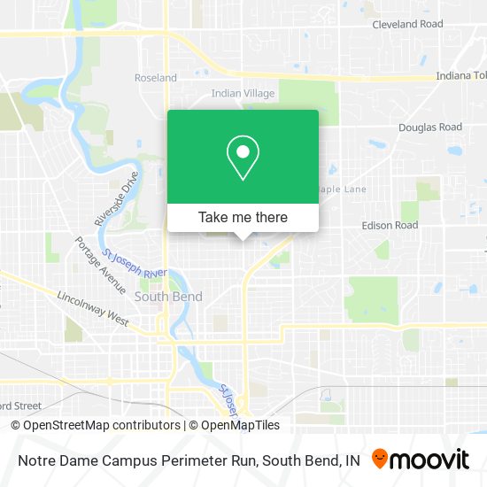 Mapa de Notre Dame Campus Perimeter Run