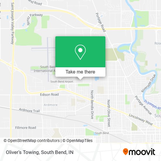 Oliver's Towing map