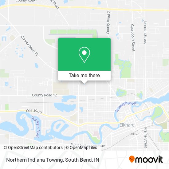 Northern Indiana Towing map