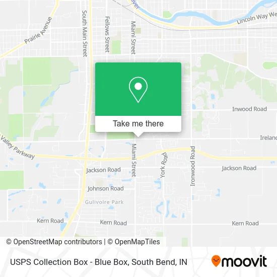 Mapa de USPS Collection Box - Blue Box