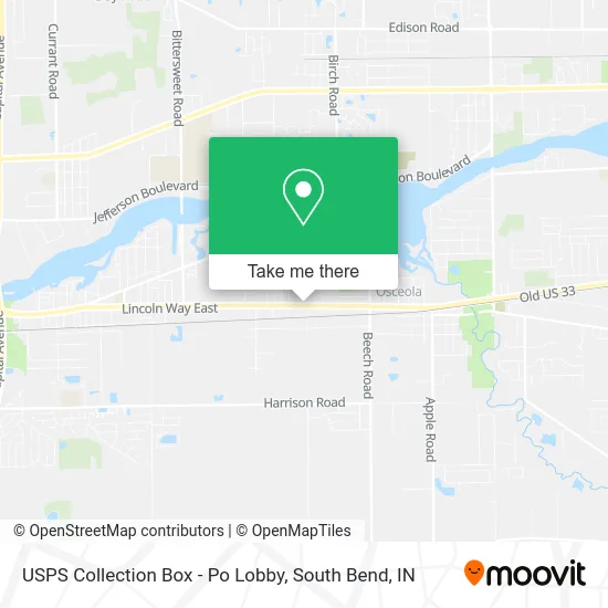 Mapa de USPS Collection Box - Po Lobby