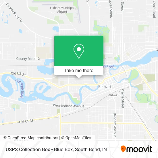 Mapa de USPS Collection Box - Blue Box