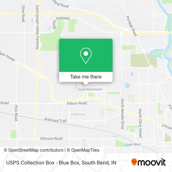 Mapa de USPS Collection Box - Blue Box