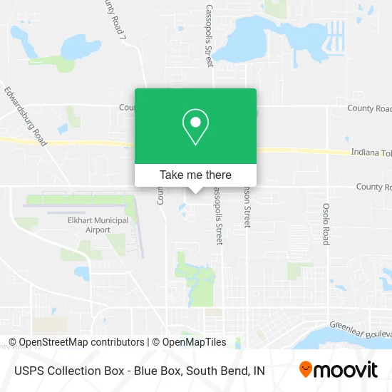Mapa de USPS Collection Box - Blue Box