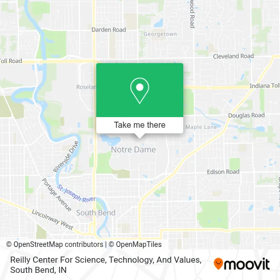 Reilly Center For Science, Technology, And Values map