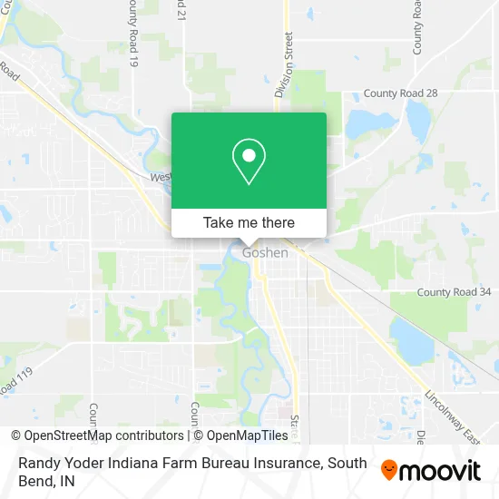 Randy Yoder Indiana Farm Bureau Insurance map