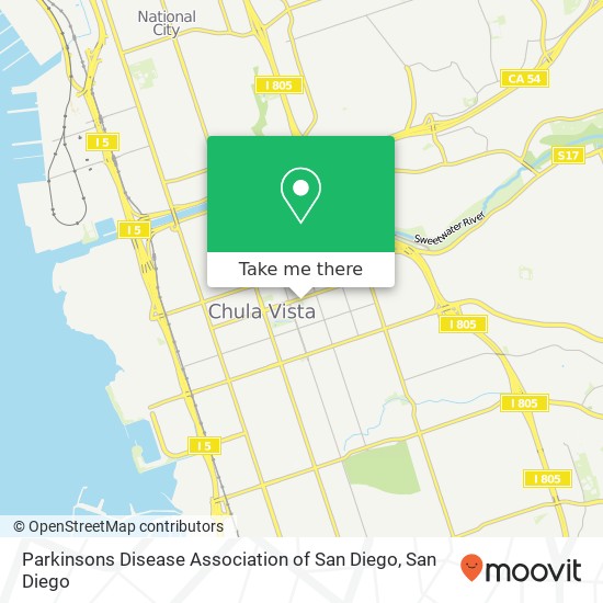 Parkinsons Disease Association of San Diego map