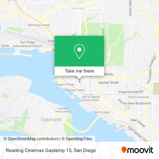 Mapa de Reading Cinemas Gaslamp 15