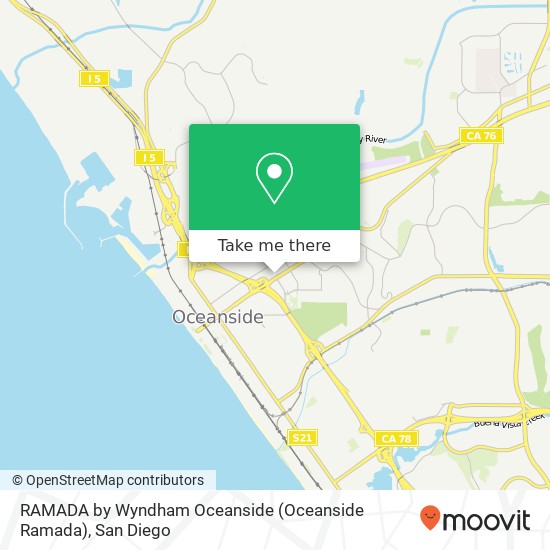 Mapa de RAMADA by Wyndham Oceanside (Oceanside Ramada)