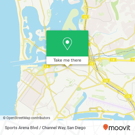 Mapa de Sports Arena Blvd / Channel Way