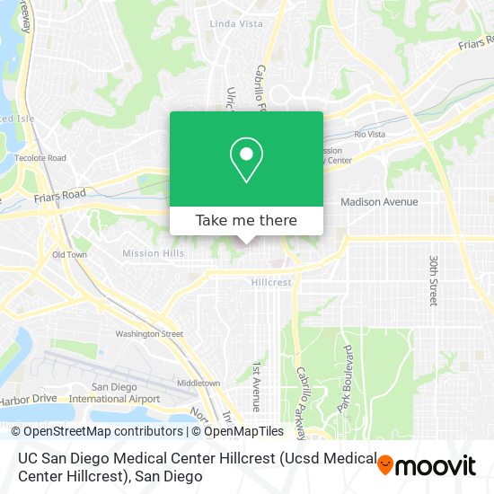 Mapa de UC San Diego Medical Center Hillcrest (Ucsd Medical Center Hillcrest)