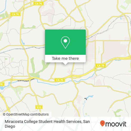 Miracosta College Student Health Services map