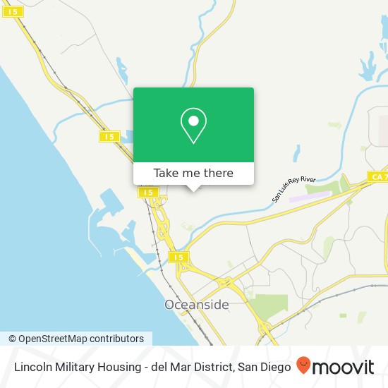 Mapa de Lincoln Military Housing - del Mar District