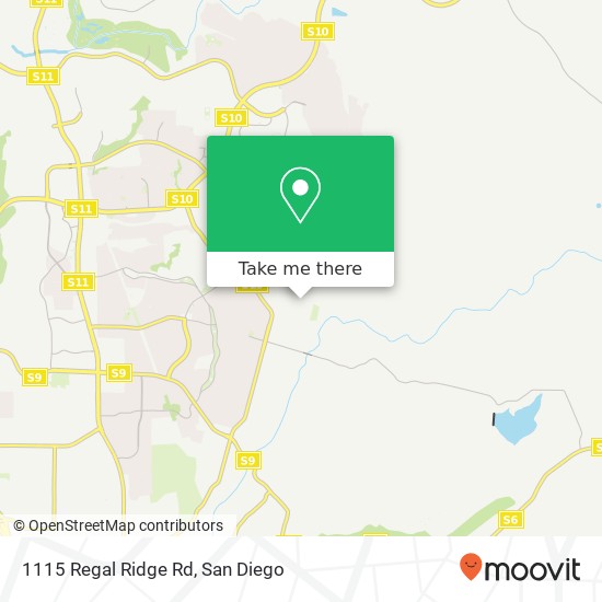 Mapa de 1115 Regal Ridge Rd